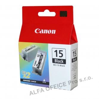 Canon originální ink BCI15B, black, 390str., 8190A002, 2ks, Canon i70
