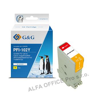  G&G kompatibilní ink s PFI102Y, yellow, NC-00102Y, pro Canon iPF-500, 600, 700, 