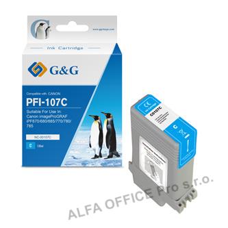  G&G kompatibilní ink s PFI107C, cyan, 130ml, NC-00107C, 6706B001, pro Canon iPF- 