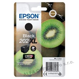 Epson originální ink C13T02G14010, 202 XL, black, 1x13.8ml, Epson XP-6000, XP-6005
