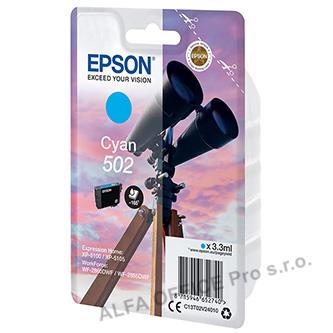 Epson originální ink C13T02V24020, 502, T02V240, cyan, 165str., 3.3ml, Epson XP- 