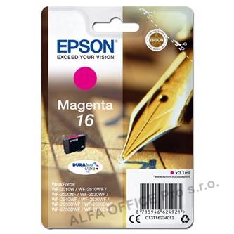 Epson originální ink C13T16234012, T162340, magenta, 3.1ml, Epson WorkForce WF-2540WF, WF-