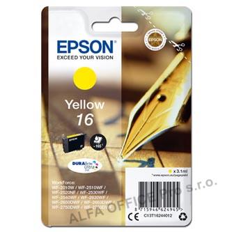 Epson originální ink C13T16244012, T162440, yellow, 3.1ml, Epson WorkForce WF-2540WF, WF-2