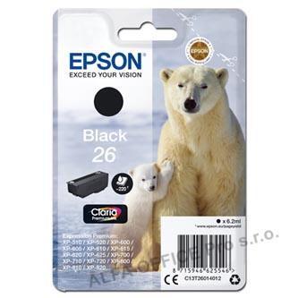 Epson originální ink C13T26014012, T260140, black, 6,2ml, Epson Expression Premium XP-800,