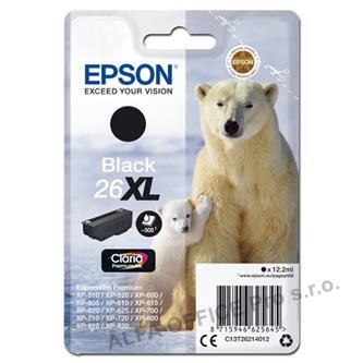 Epson originální ink C13T26214012, T262140, 26XL, black, 12,2ml, Epson Expression Premium