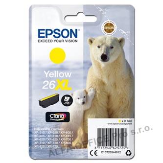 Epson originální ink C13T26344012, T263440, 26XL, yellow, 9,7ml, Epson Expression Premium