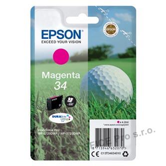Epson originální ink C13T34634010, T346340, magenta, 4.2ml, Epson WF-3720DWF, 3725DWF