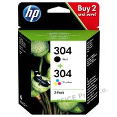 HP originální ink sada 3JB05AE, HP 304, color, 100color-120Bkstr., HP Deskjet 3720, 3721,