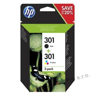 HP originální ink N9J72AE, black/color, 190/165str., HP 301, HP Deskjet 1510, 3055A, Offic