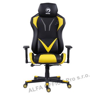  Herní křeslo Marvo CH-133, černé, odnímatelné polštářky, polohovatelné 