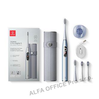 Oclean sonický set pouzdra a kartáčku X Pro Digital, stříbrný