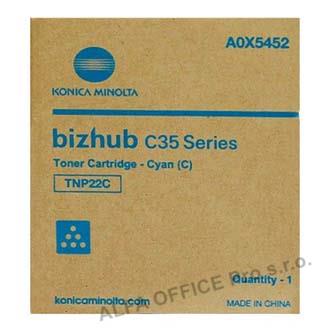 Konica Minolta originální toner A0X5452, cyan, 6000str., TNP22C, Konica Minolta Bizhub C35
