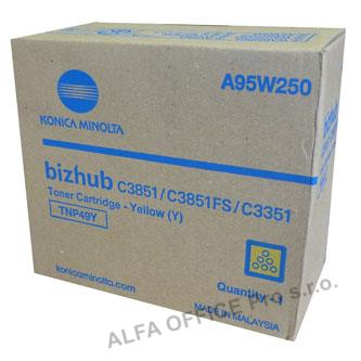 Konica Minolta originální toner A95W250, yellow, 12000str., TNP-49Y, Konica Minolta Bizhub