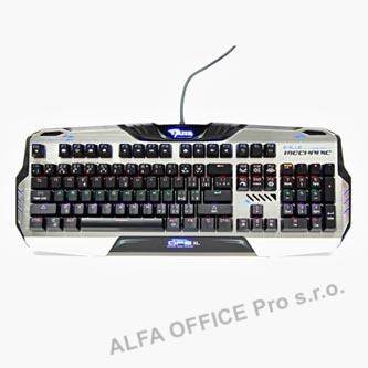  E-BLUE Mazer Mechanical 729, Klávesnice herní, podsvícená s hnědým spínačem typ 