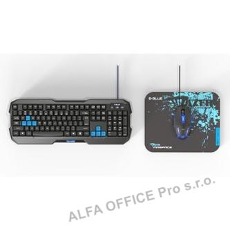 E-BLUE Polygon, Sada klávesnice s myší Cobra II, herní, a podložkou Mazer Marfac
