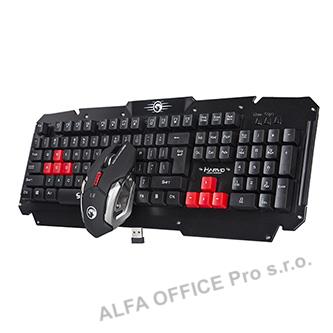  Marvo KW509, Klávesnice s optickou myší, CZ/Sk, herní sada, membránová typ bezdr 