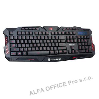 Marvo K636, Klávesnice herní, podsvícená typ drátová (USB), černá, US