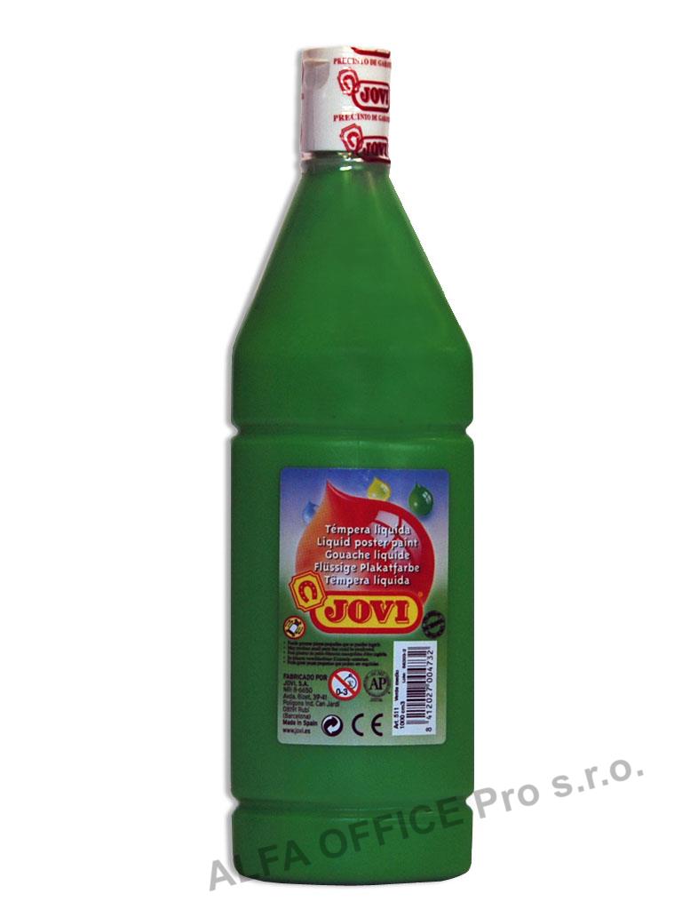 Tekuté temperové barvy JOVI PREMIUM v lahvi - 1000 ml / zelená